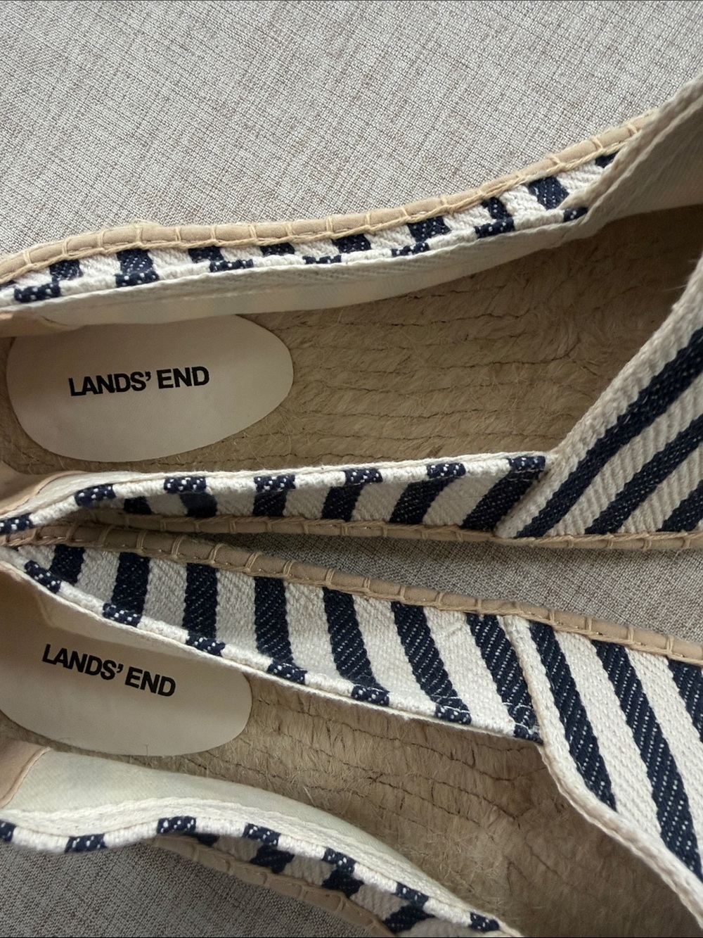 Land’s End Espadrille Women’s 11 Flat Breton Navy Stripe classic preppy NEW - Picture 6 of 9
